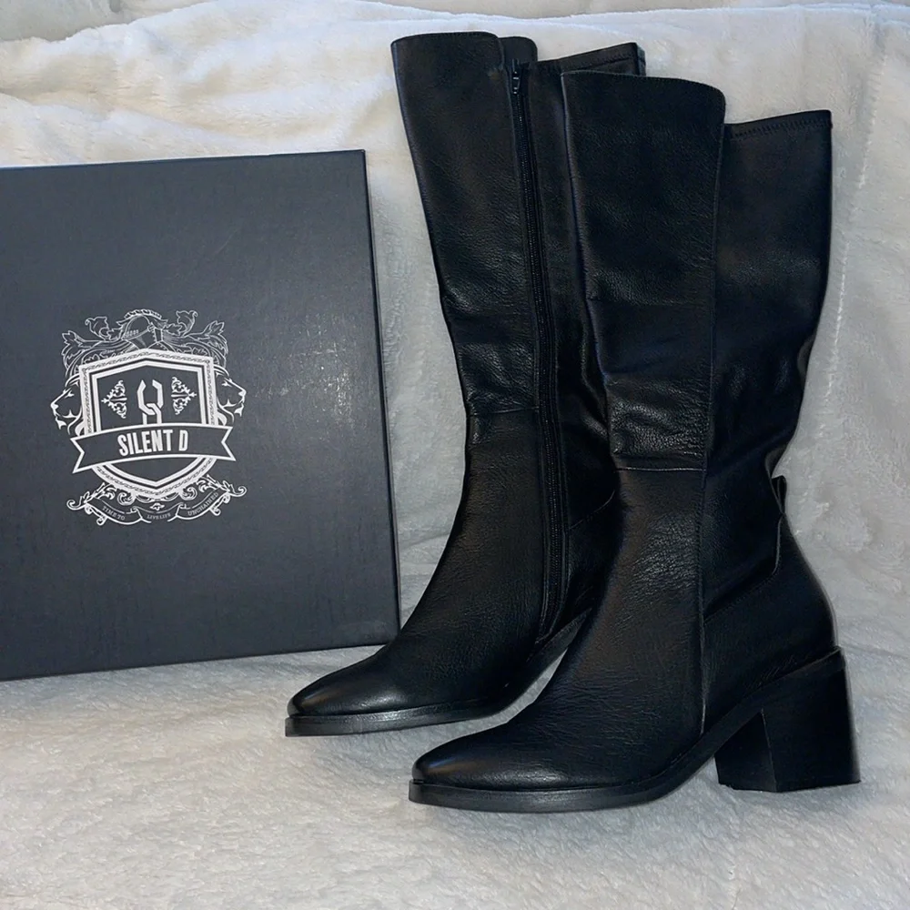 NWT Anthropologie SILENT D NEEM Black Leather Boot - Picture 8 of 14